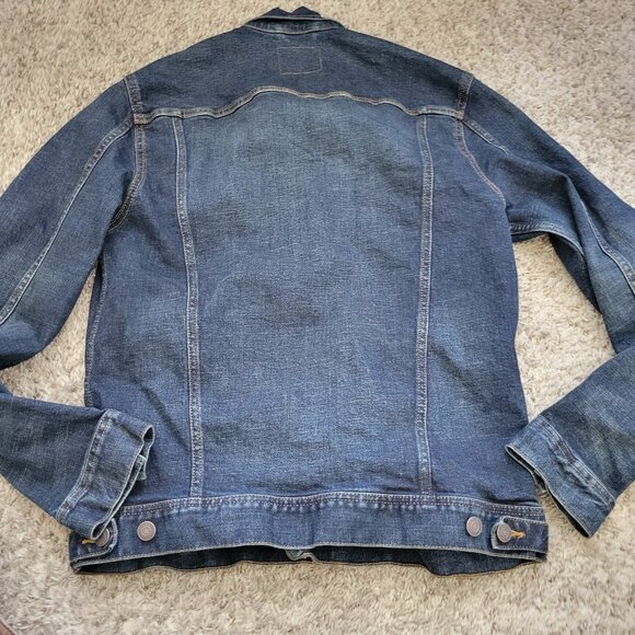 Old Navy Jean Jacket Womens Medium Denim Button Up Western Dark Wash - Picture 6 of 7